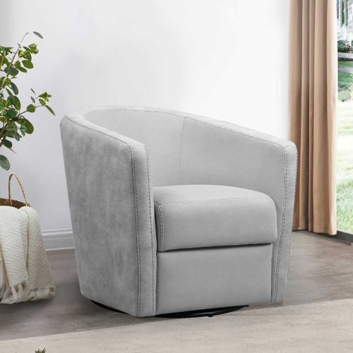 Fauteuil Cabriolet Pivotant 360° Tissu Micro Peau Gris Clair - Ginko
