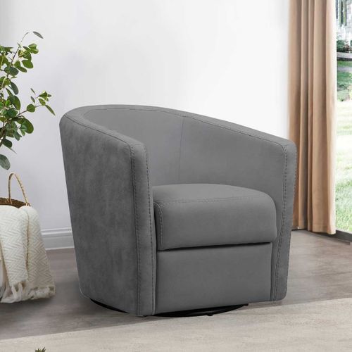 Fauteuil Cabriolet Pivotant 360° Tissu Micro Peau Gris Foncé - Ginko