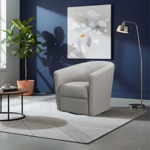 Fauteuil Cabriolet Pivotant 360° Tissu Micro Grain Gris Perle - Ginko