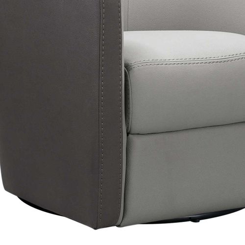 Fauteuil Cabriolet Pivotant 360° Tissu Micro Grain Gris Perle Et Gris Plomb - Ginko