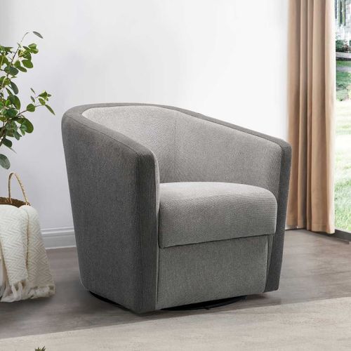 Fauteuil Cabriolet Pivotant 360° Tissu Polyester Gris Clair Et Gris Foncé - Ginko