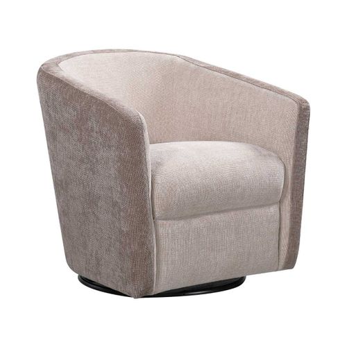 Fauteuil Cabriolet Pivotant 360° Tissu Maillé Ultra Doux Bicolore Beige - Ginko