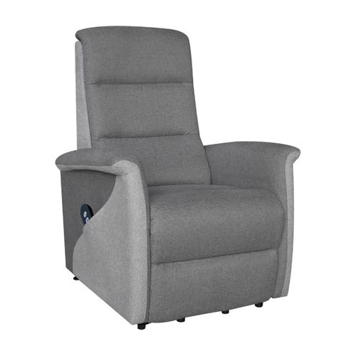 Fauteuil Relax Électrique Releveur Mono Moteur Tissu Polyester Gris Foncé Et Gris Clair - Magix
