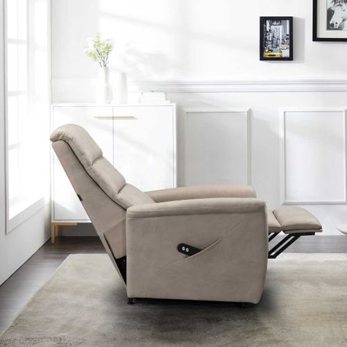Fauteuil Relax Électrique Releveur Mono Moteur Tissu Micro Peau Mastic - Magix