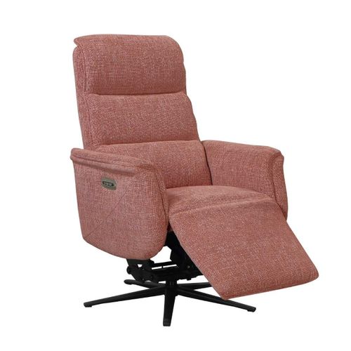 Fauteuil Relax Électrique Releveur Pivotant Bi-moteur Tissu Croisé Rouge Brique - Willy