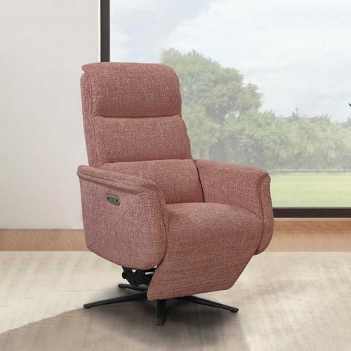 Fauteuil Relax Électrique Releveur Pivotant Bi-moteur Tissu Croisé Rouge Brique - Willy