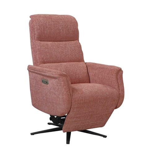 Fauteuil Relax Électrique Releveur Pivotant Bi-moteur Tissu Croisé Rouge Brique - Willy