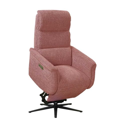 Fauteuil Relax Électrique Releveur Pivotant Bi-moteur Tissu Croisé Rouge Brique - Willy