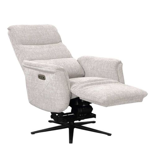 Fauteuil Relax Électrique Releveur Pivotant Bi-moteur Tissu Croisé Beige Clair - Willy