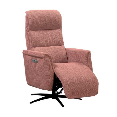 Fauteuil Relax Électrique Pivotant Tri-moteur Tissu Croisé Brique Réglable En Hauteur - Johny