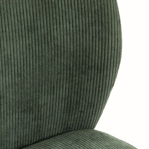 Lot De 4 Chaises En Velours Côtelé Et Pieds En Métal Laqué Coloris Vert - Alian