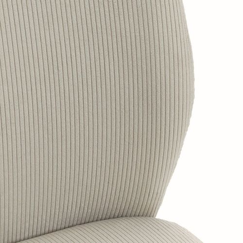 Lot De 4 Chaises En Velours Côtelé Et Pieds En Métal Laqué Coloris Pierre - Alian