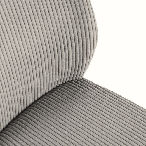 Lot De 2 Chaises En Velours Côtelé Et Pieds En Métal Laqué Noir Coloris Gris - Banil