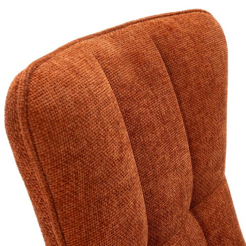 Lot De 2 Chaises En Tissu Polyester Doux Terracotta Et Pieds En Métal Laqué Noir - Damyan