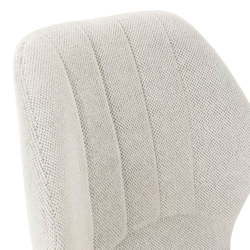 Lot De 2 Chaises En Tissu Polyester Maillé Crème Et Pieds En Métal Laqué Noir - Maldi