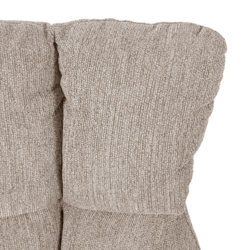 Fauteuil Pivotant Grand Confort En Tissu Chenillé Crème Piètement Métal Laqué Noir - Linette