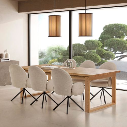 Table Repas Rectangulaire En Chêne Vernis Naturel - Ryhana