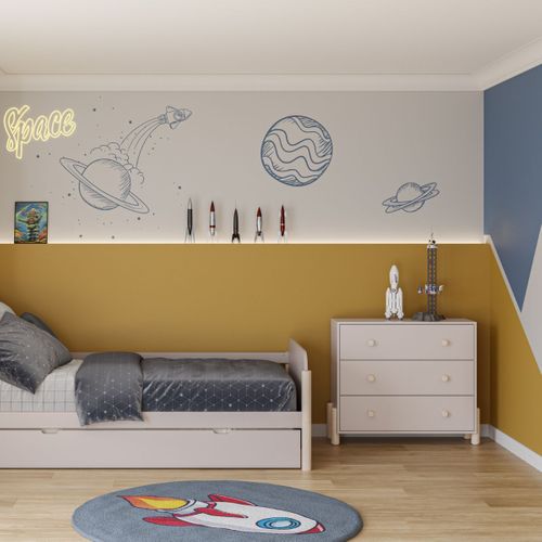 Commode 3 Tiroirs En Mdf Et Pin Massif Laqué Crème Pieds En Pin Naturel - Enora