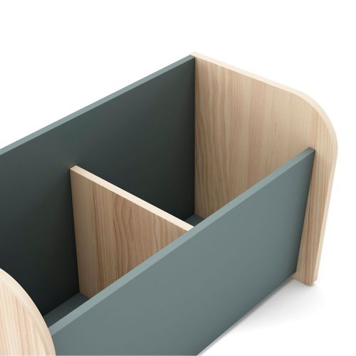 Coffre à Jouet En Pin Massif Naturel Et Mdf Laqué Vert Kaki - Kaina