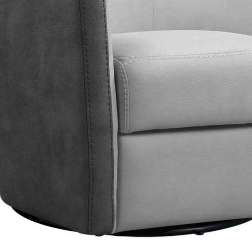 Fauteuil Cabriolet Pivotant 360° Micro Peau Gris Clair Et Gris Foncé - Ginko