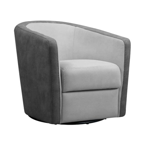 Fauteuil Cabriolet Pivotant 360° Micro Peau Gris Clair Et Gris Foncé - Ginko