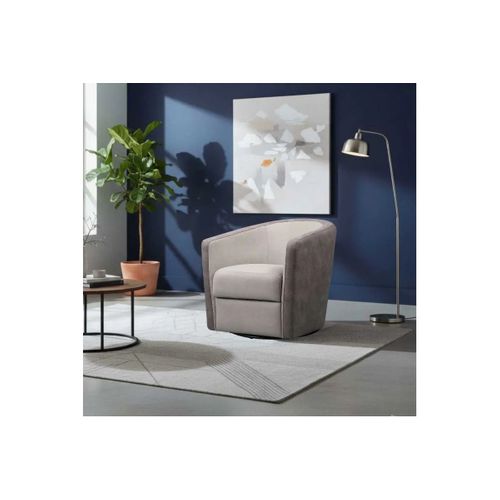 Fauteuil Cabriolet Pivotant 360° Tissu Micro Peau Mastic Et Brun Taupe - Ginko