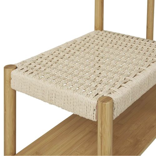 Meuble D'entrée Penderie Avec Etagères à Chaussure Et Assise En Bambou - Wicker