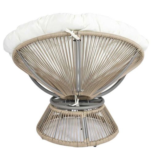 Fauteuil Lounge Pivotant Avec Assise Coussin Capitonné Blanc - Rivia