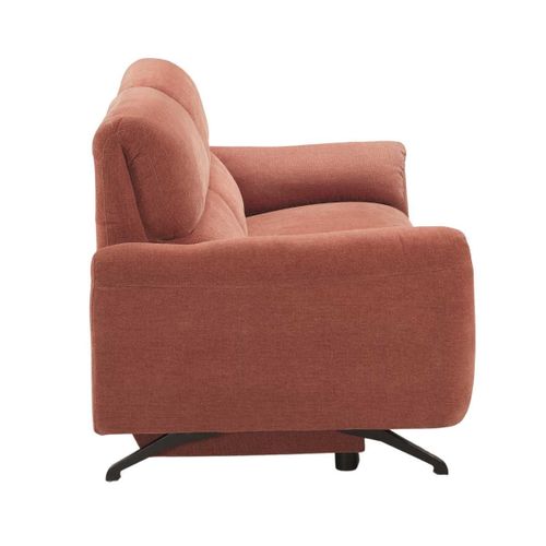 Canapé Relax Électrique 3 Places Tissu Polyester Terracotta - Malko