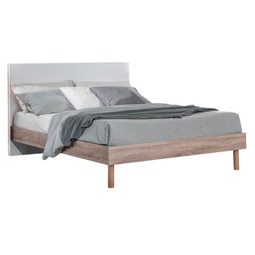 Lit 160x200cm Avec Tête De Lit Blanche - Preem