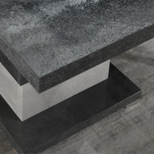 Console 110cm 1 Pied Central Gris Aspect Pierre - Hoffman