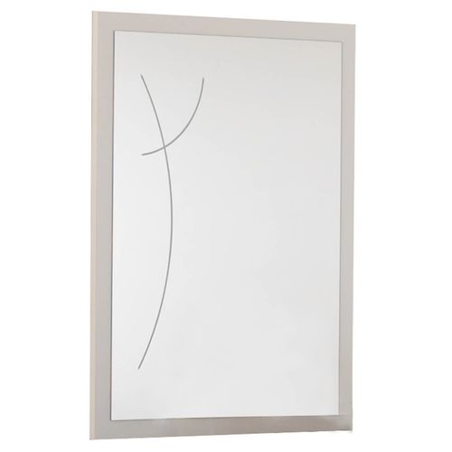Miroir Rectangulaire Laqué Blanc Et Chêne Anthracite - Lucia