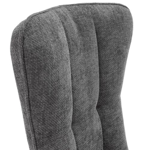Lot De 4 Chaises En Tissu Polyester Doux Gris Et Pieds En Métal Laqué Noir - Damyan