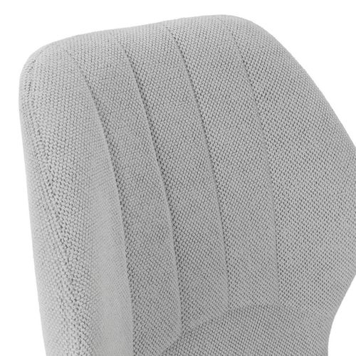 Lot De 4 Chaises En Tissu Polyester Maillé Gris Clair Et Pieds En Métal Laqué Noir - Maldi