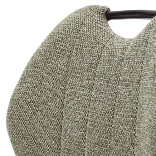 Lot De 4 Chaises En Tissu Polyester Maillé Vert Avec Poignée Et Pieds En Métal Laqué Noir - Milda