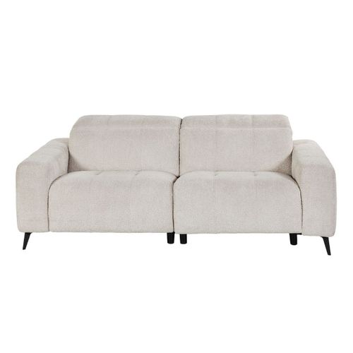 Canapé 3 Places Relax Électrique En Tissu Poils Courts Style Sherpa Crème - Alkane