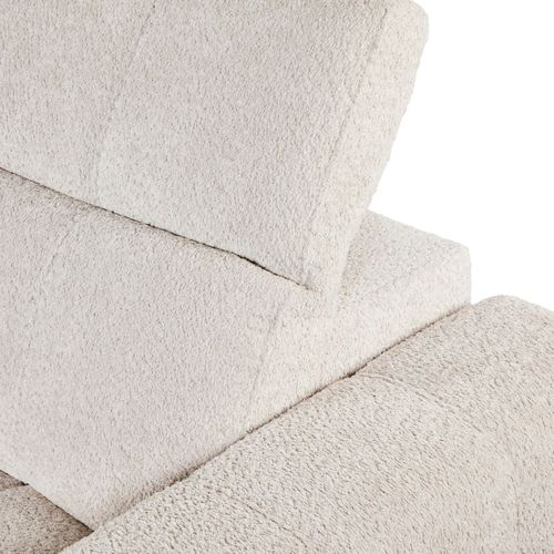 Canapé 3 Places Relax Électrique En Tissu Poils Courts Style Sherpa Crème - Alkane