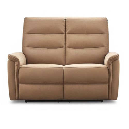 Canapé 2 Places Fixe En Tissu Polyester Marron Glacé - Rhoday