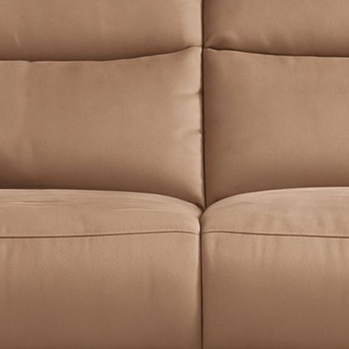 Canapé 2 Places Fixe En Tissu Polyester Marron Glacé - Rhoday