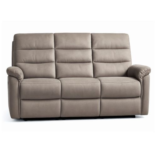 Canapé 3 Places Relax Électrique En Tissu Polyester Gris - Rhoday