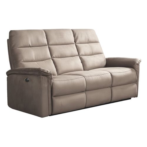 Canapé 3 Places Relax Électrique En Tissu Polyester Gris - Rhoday