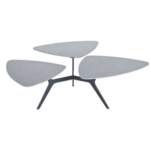 Table Basse Avec 3 Plateaux Pivotants En Céramique Finition Gris Ardoise - Nexus