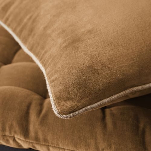 Coussin Déhoussable 40x60cm Velours De Coton Coloris Camel - Harris