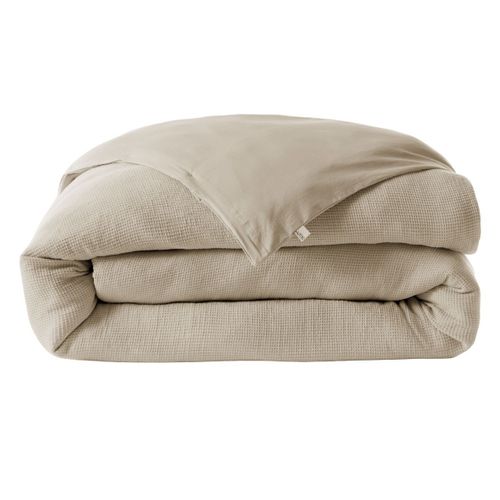 Housse De Couette 240x220cm En Coton Nid D'abeille Coloris Ficelle - Almara