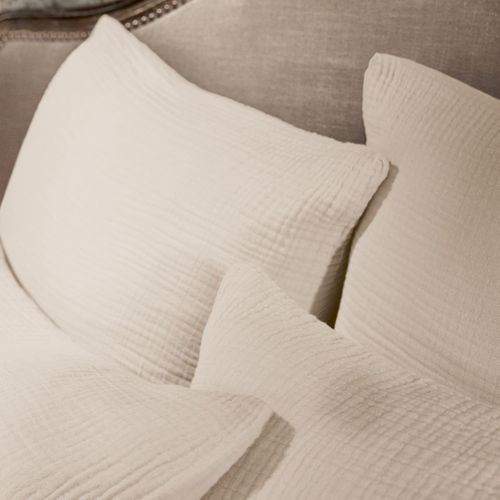 Taie D'oreiller 50x70cm Gaze De Coton Coloris Pampa - Inalia