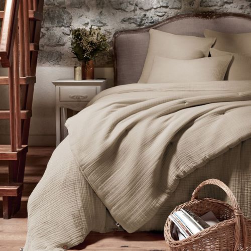 Housse De Couette 240x220cm Gaze De Coton Coloris Ficelle - Inalia