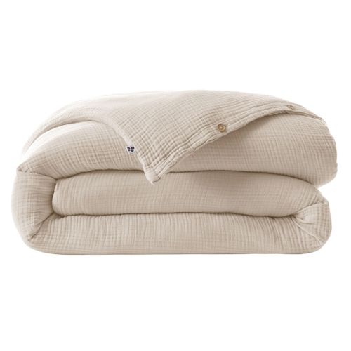 Housse De Couette 240x220cm Gaze De Coton Coloris Pampa - Inalia