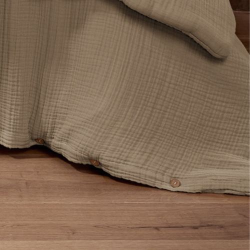 Housse De Couette 260x240cm Gaze De Coton Coloris Ficelle - Inalia