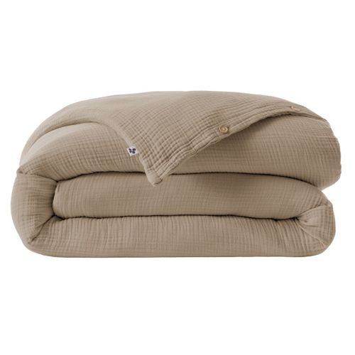 Housse De Couette 260x240cm Gaze De Coton Coloris Ficelle - Inalia