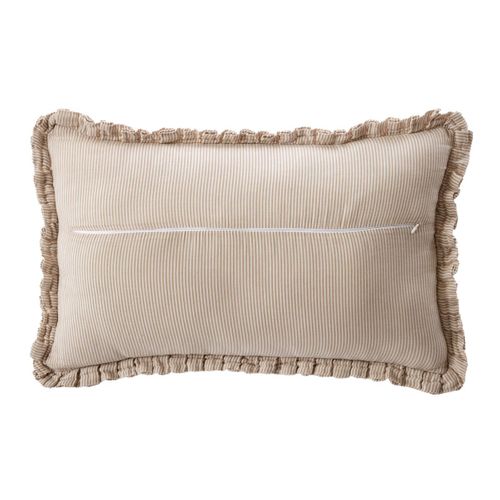 Coussin Déhoussable 45x60cm Gaze De Coton Tissé Rayé Beige - Romelia